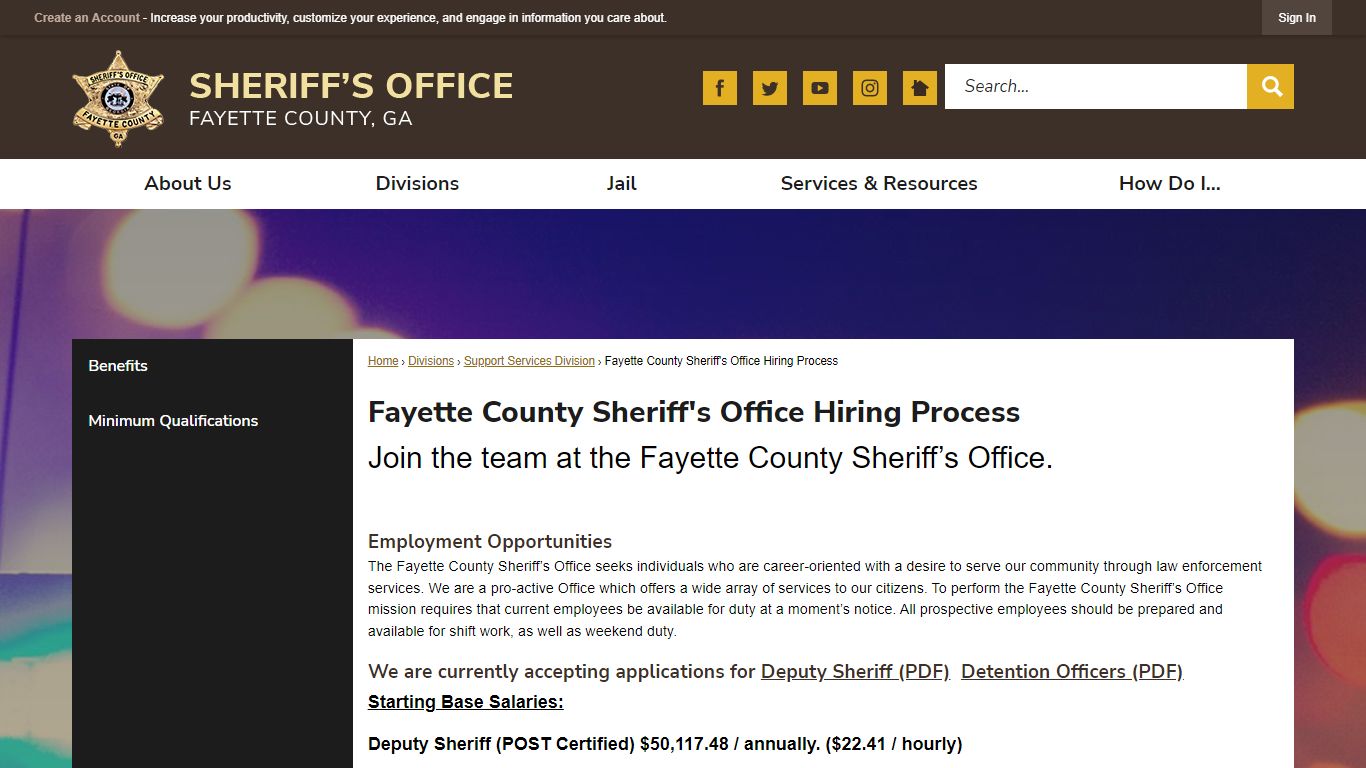 Fayette County Sheriff's Office Hiring Process